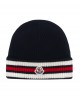 Tricolor knit wool beanie