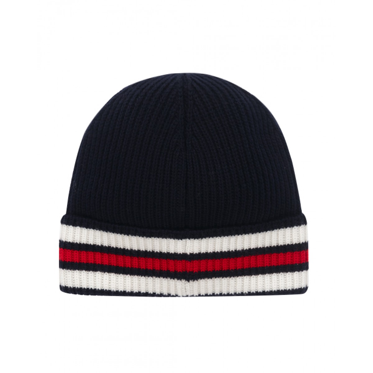 Tricolor knit wool beanie