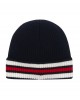 Tricolor knit wool beanie