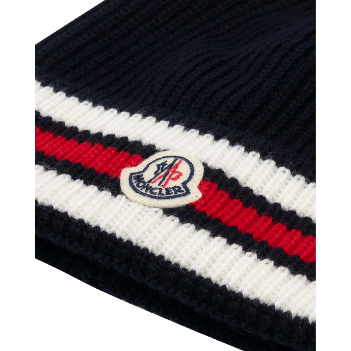 Tricolor knit wool beanie