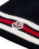 Tricolor knit wool beanie