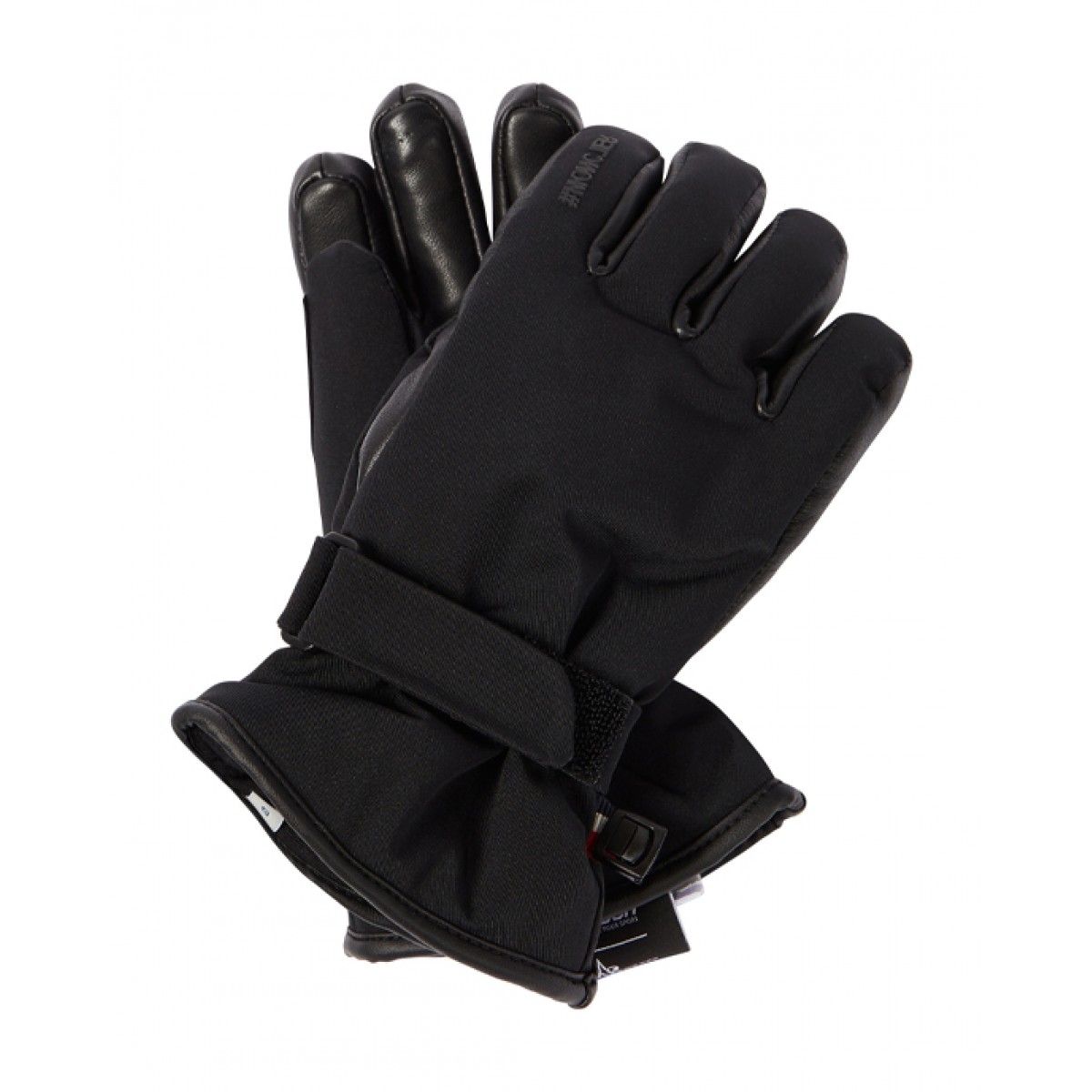 Padded ski gloves with leather details