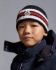 Tricolor knit wool beanie