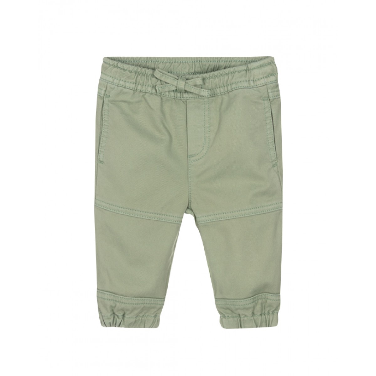 Green cotton twill trousers for baby boy