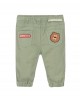 Green cotton twill trousers for baby boy