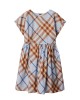 Check cotton dress in slate blue