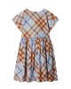 Check cotton dress in slate blue