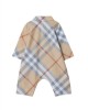 Cotton check jumpsuit in pale stone
