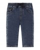 Logo print denim trousers
