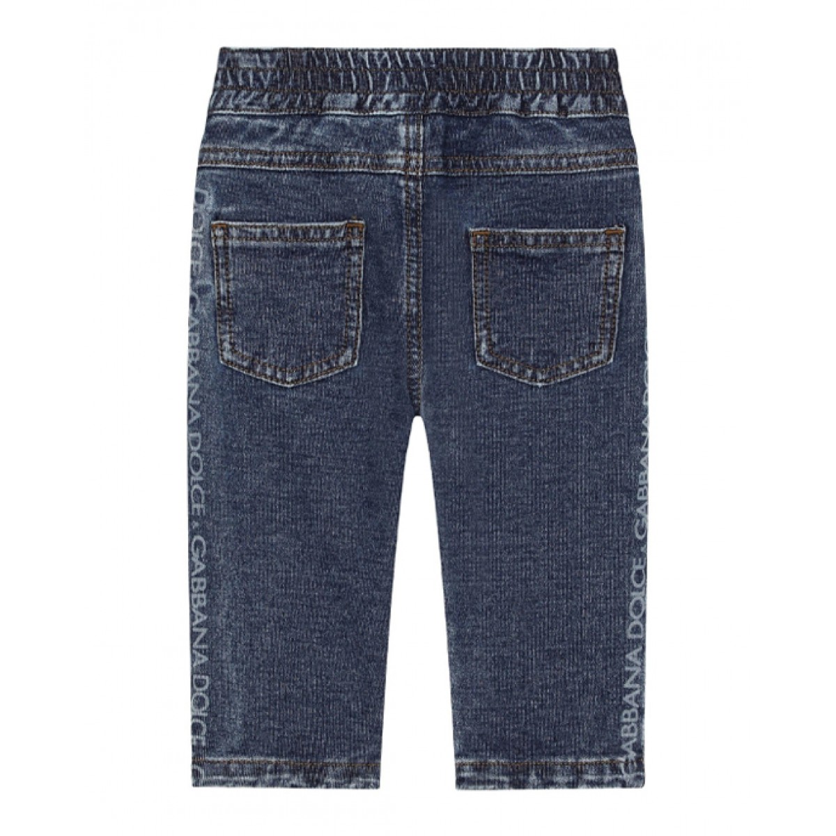 Logo print denim trousers