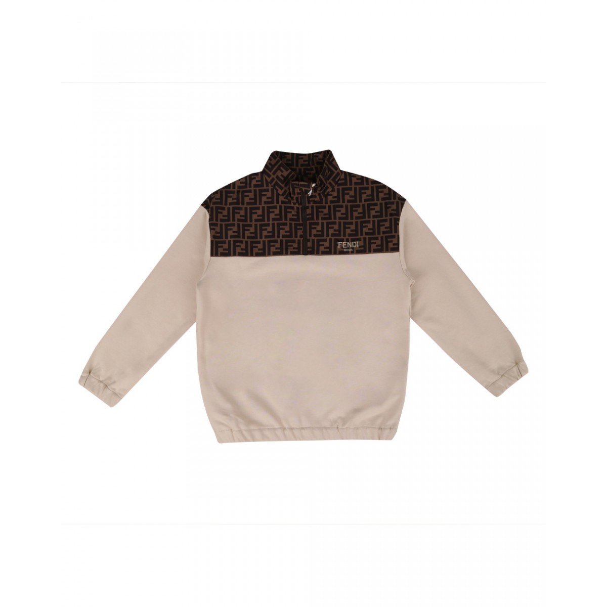 Beige sweatshirts for boys with FF logo motif