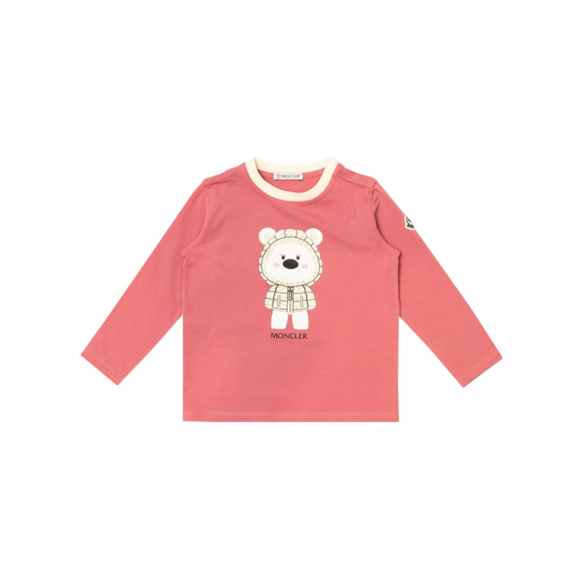 Pink long-sleeve cotton T-shirt