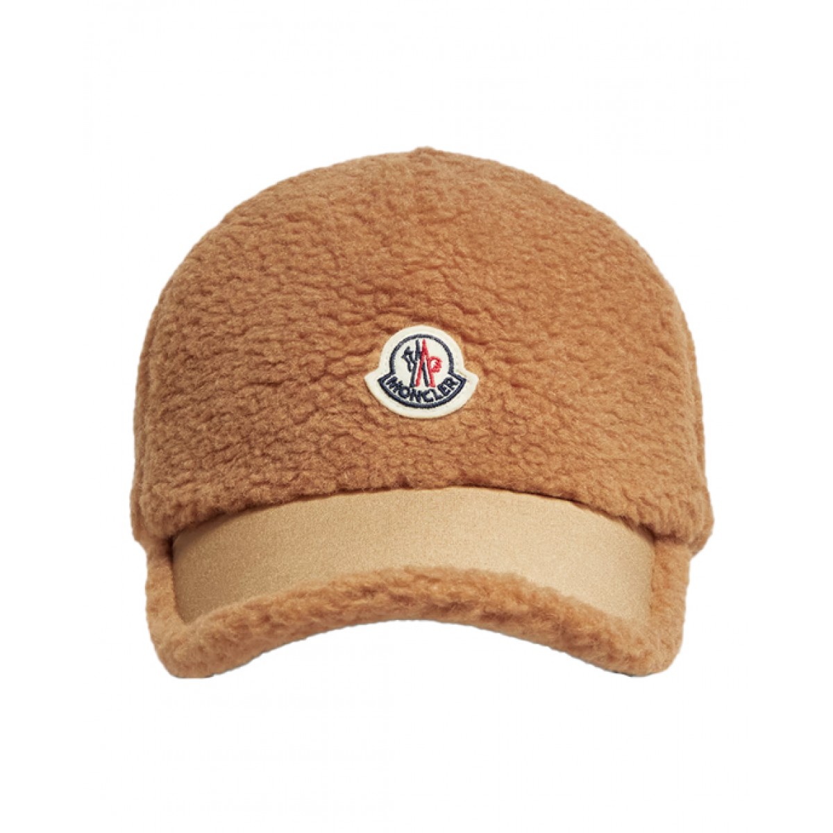 Plush baseball cap in beige