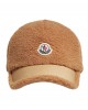 Plush baseball cap in beige