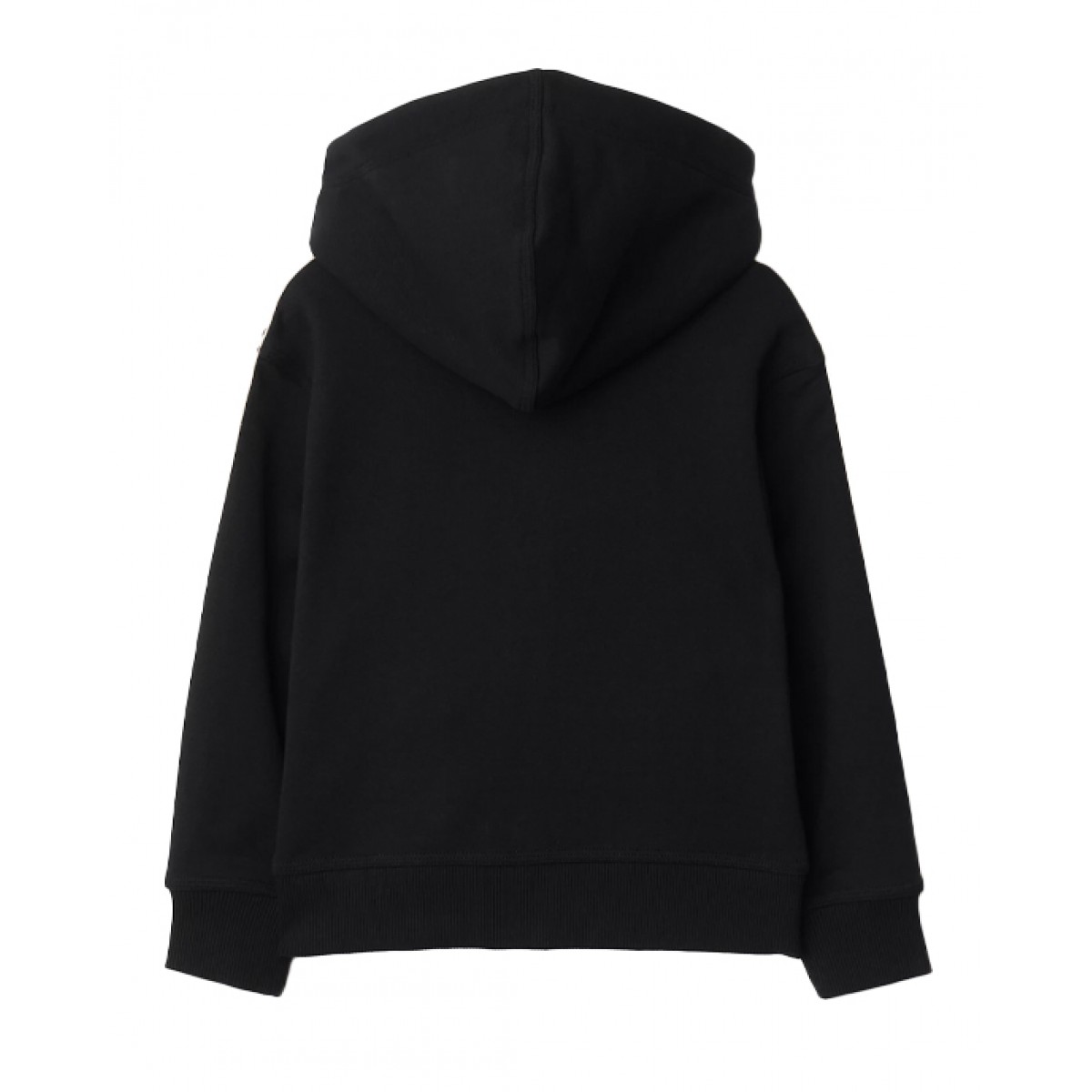 Check trim cotton zip hoodie