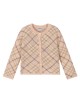 Pink & gold check wool knit cardigan