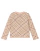 Pink & gold check wool knit cardigan