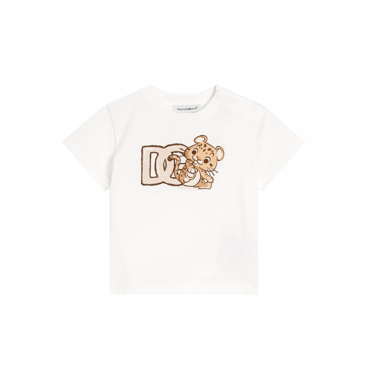 Jersey T-shirt with leopard print
