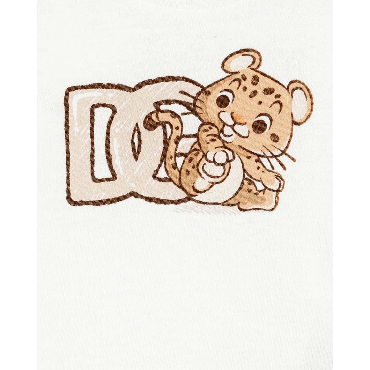 Jersey T-shirt with leopard print