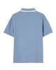 Light blue printed cotton polo shirt