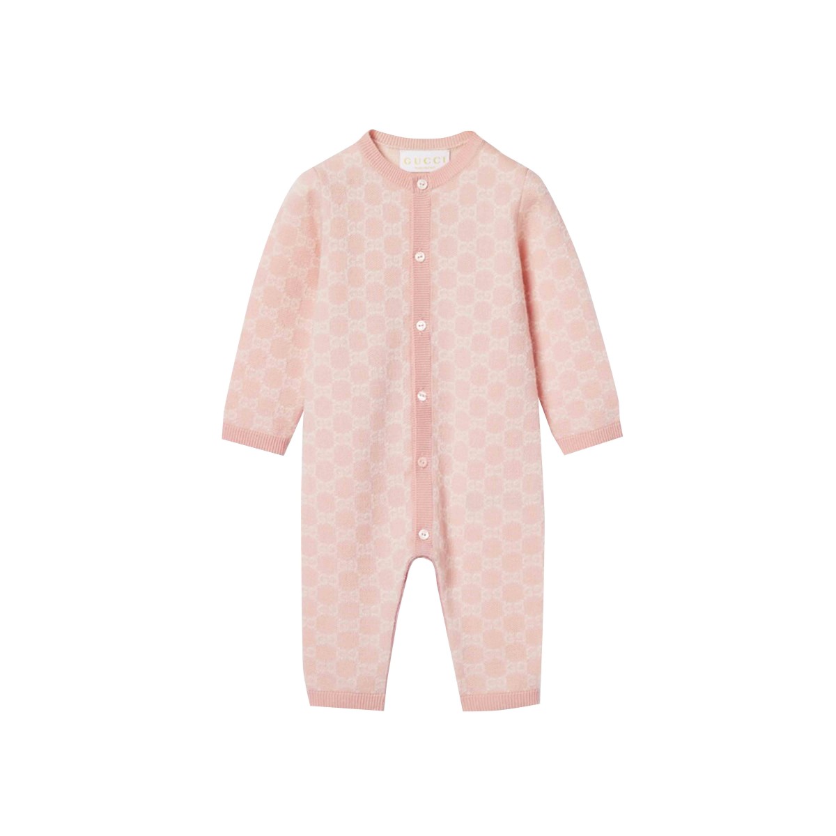 Baby girl pink wool GG romper