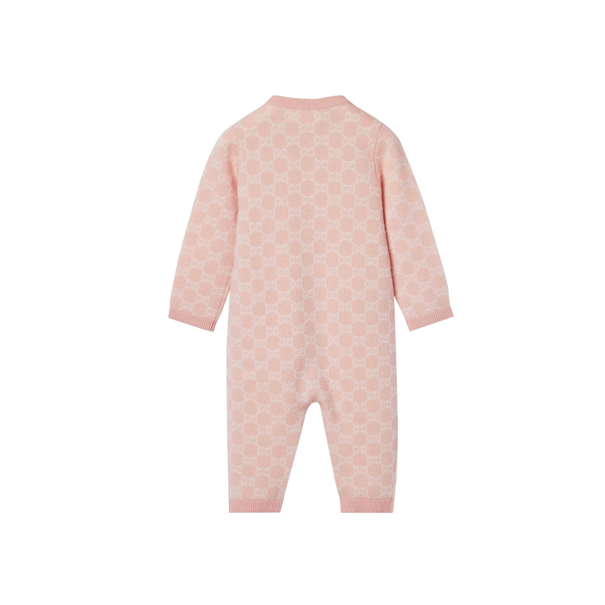 Baby girl pink wool GG romper