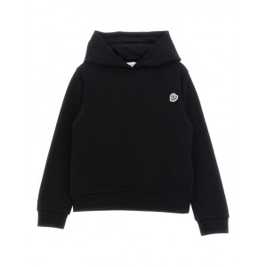 Embroidered logo hoodie in black