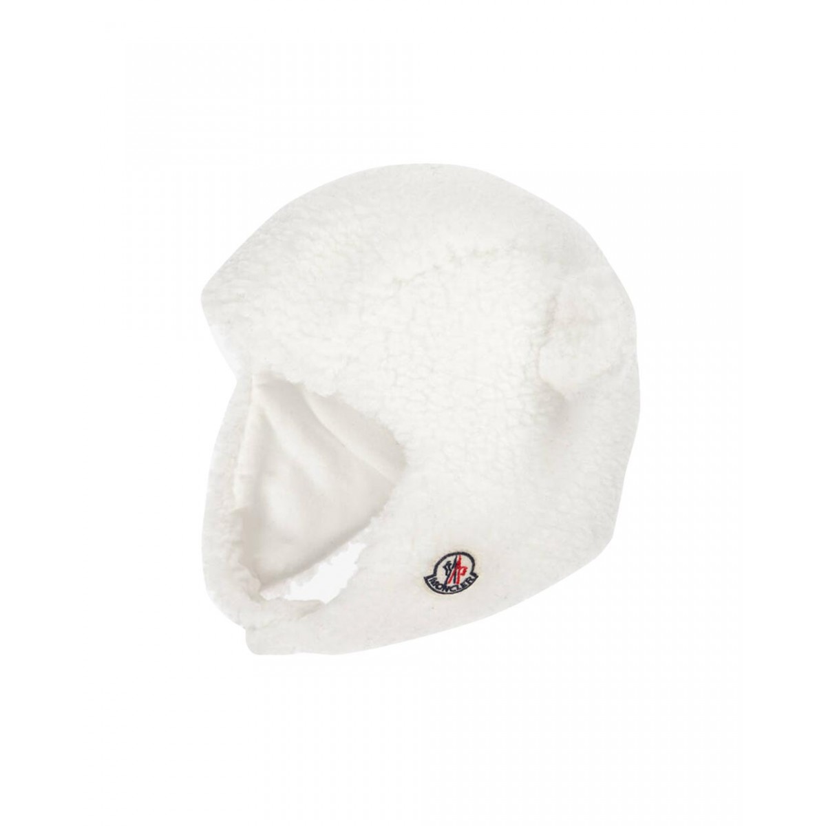 Ivory fluffy bouclé-knit wool hat