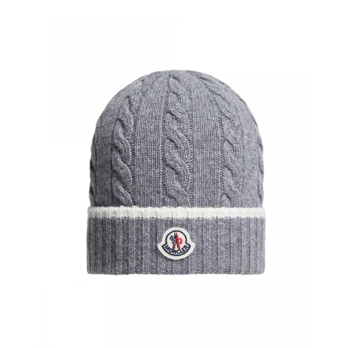 Stripe-trimmed wool beanie