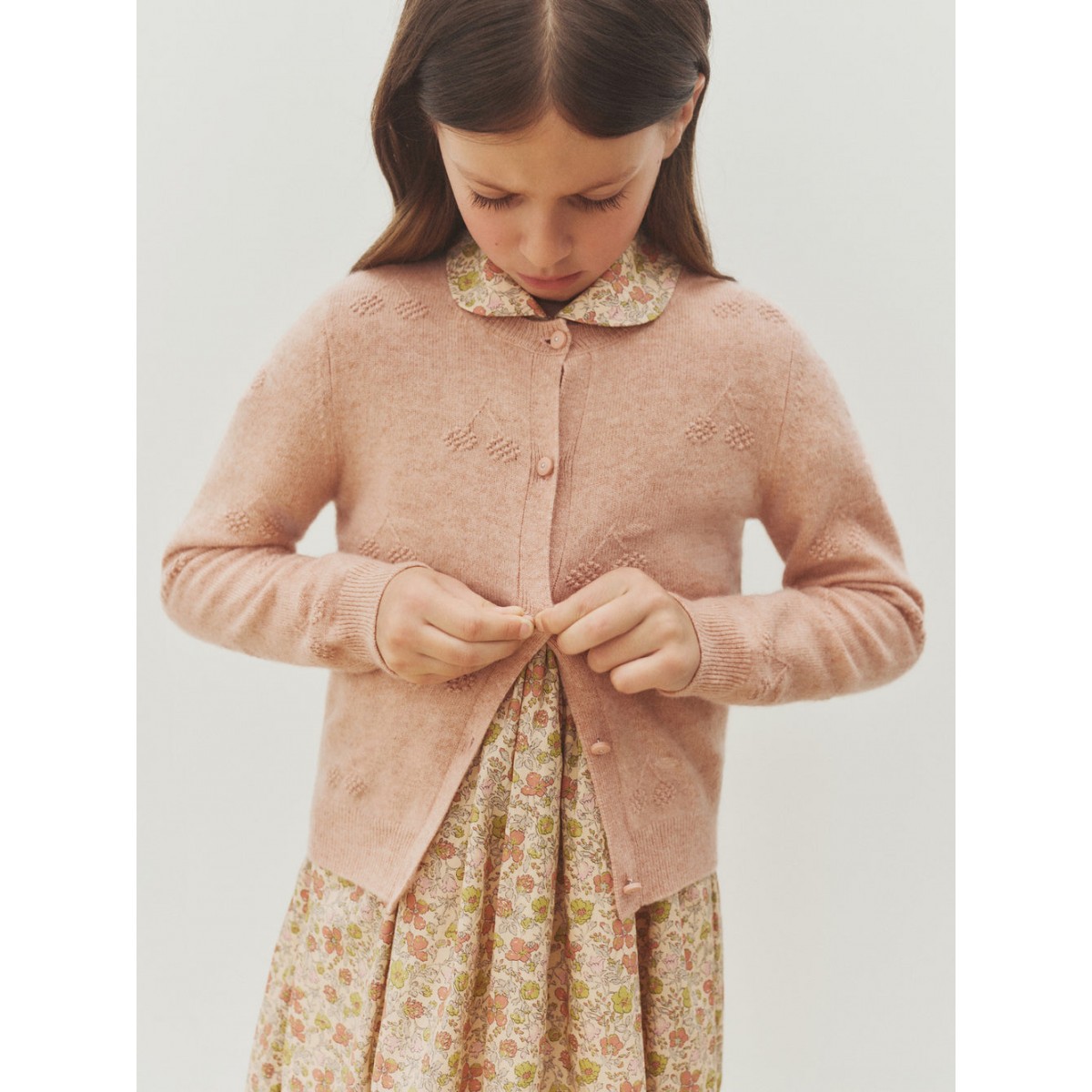 Knitted cardigan with cherries
