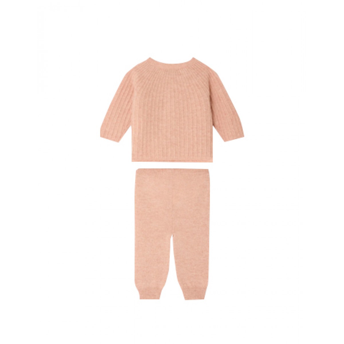 Ging pink fancy-stitch set in cashmere