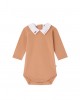 Septembre bodysuit with hand-embroidered Teddy bear collar