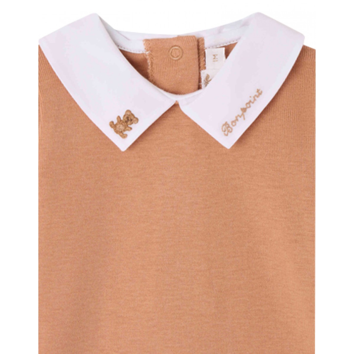 Septembre bodysuit with hand-embroidered Teddy bear collar