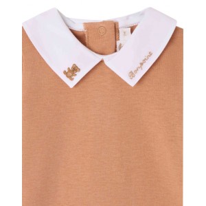 Septembre bodysuit with hand-embroidered Teddy bear collar