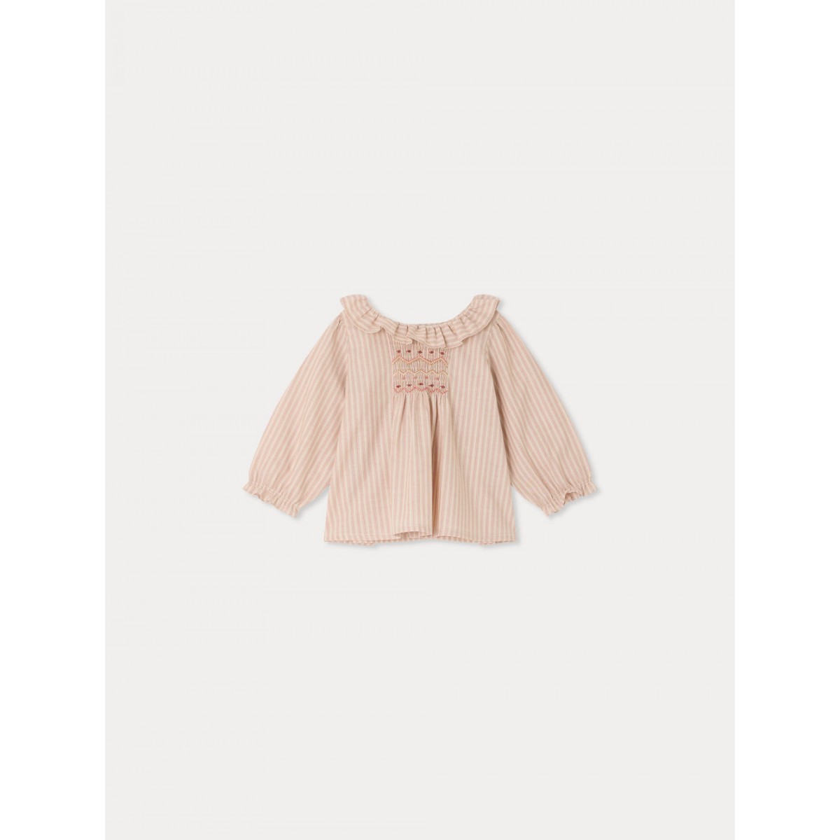 Striped blouse with embroidery