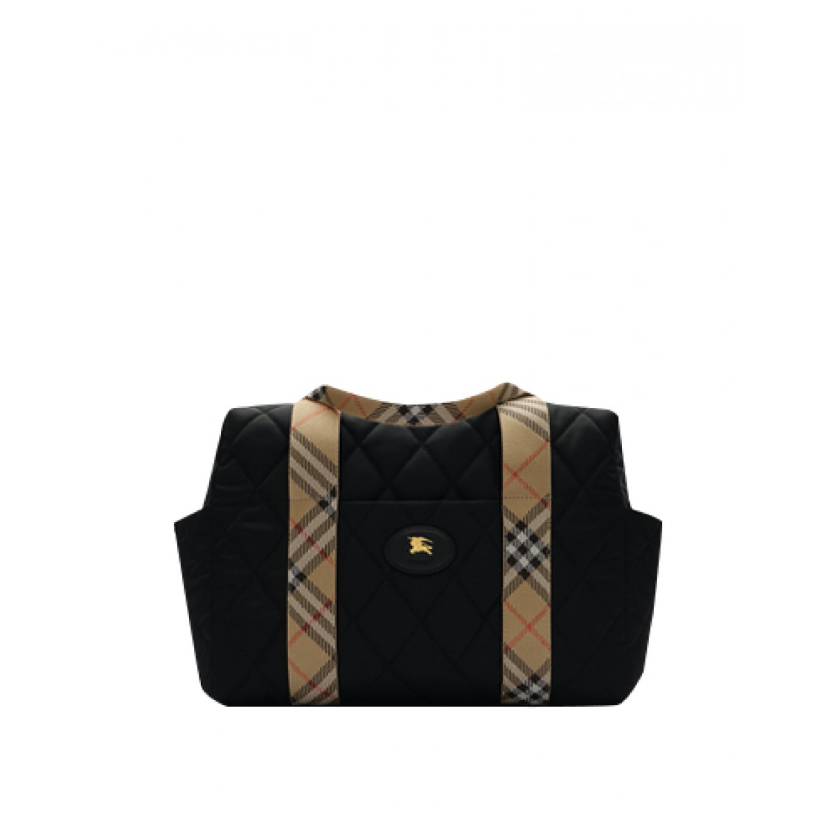 Check trim quilted nylon baby changing bag