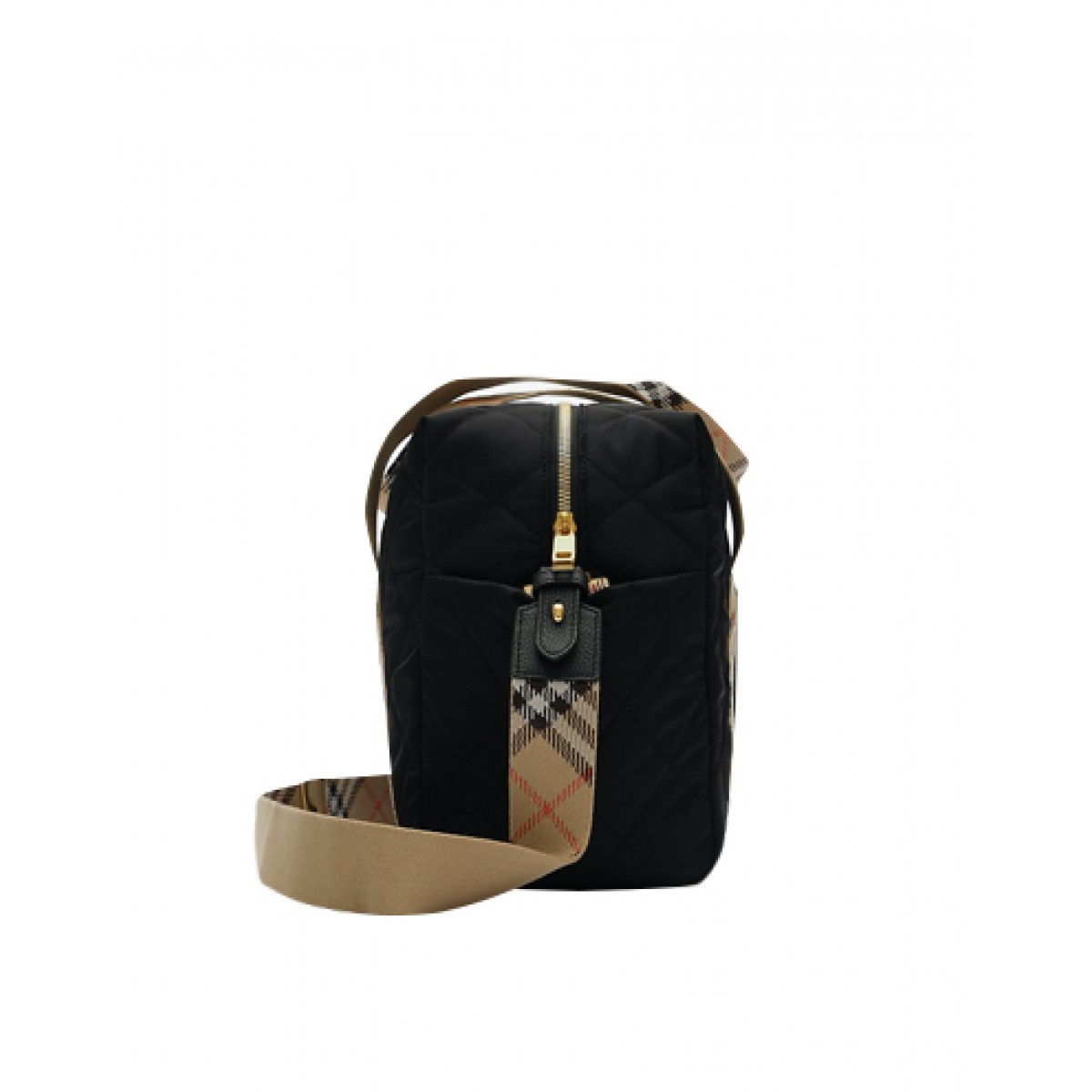 Check trim quilted nylon baby changing bag