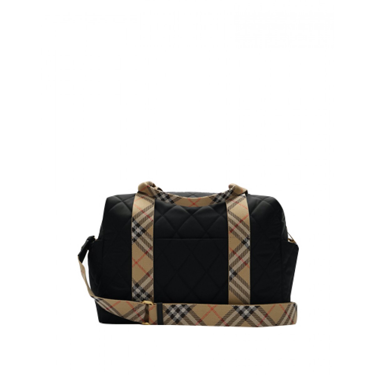 Check trim quilted nylon baby changing bag
