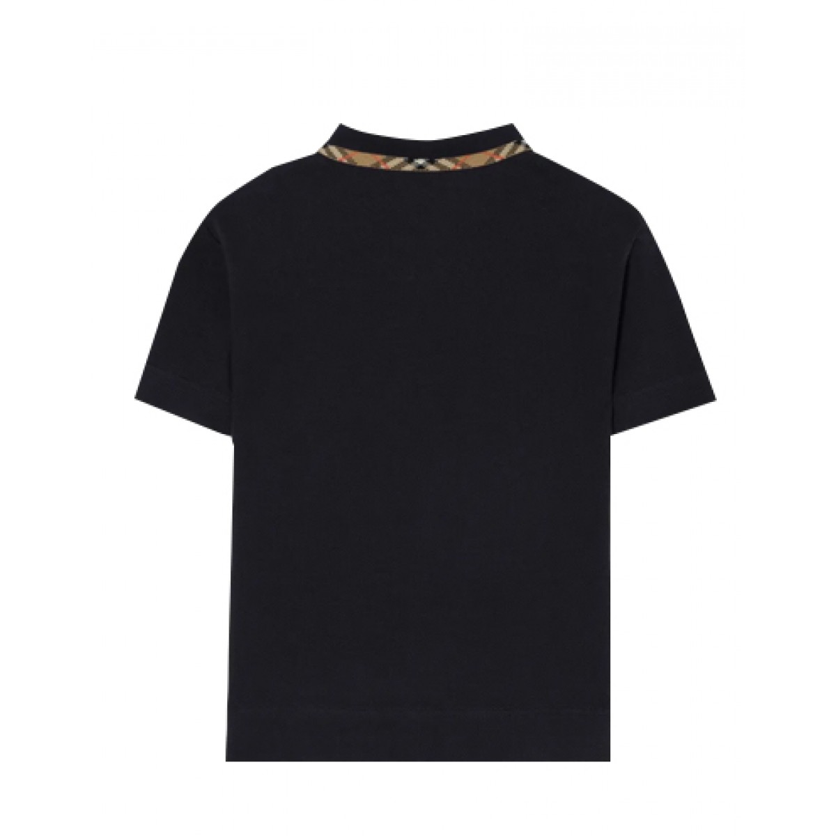 Black cotton piqué polo shirt
