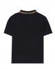 Black cotton piqué polo shirt