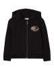 Black Check Knight Detail zip-up hoodie