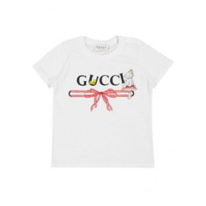 Baby cotton T-shirt with logo print
