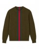 Green wool sweater with Web detail