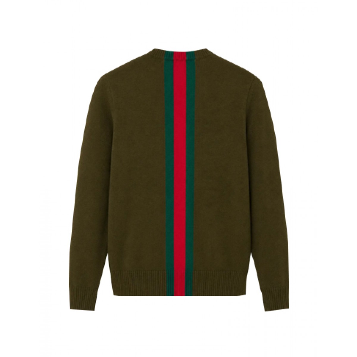 Green wool sweater with Web detail