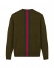 Green wool sweater with Web detail