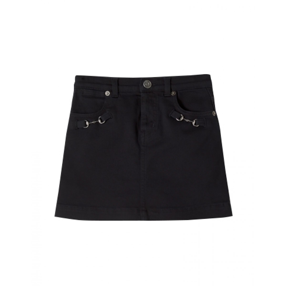 Horsebit denim miniskirt