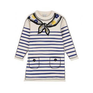 Stripe-print trompe-l'œil dress