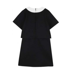 Crystal-embellished Peter-Pan collar dress