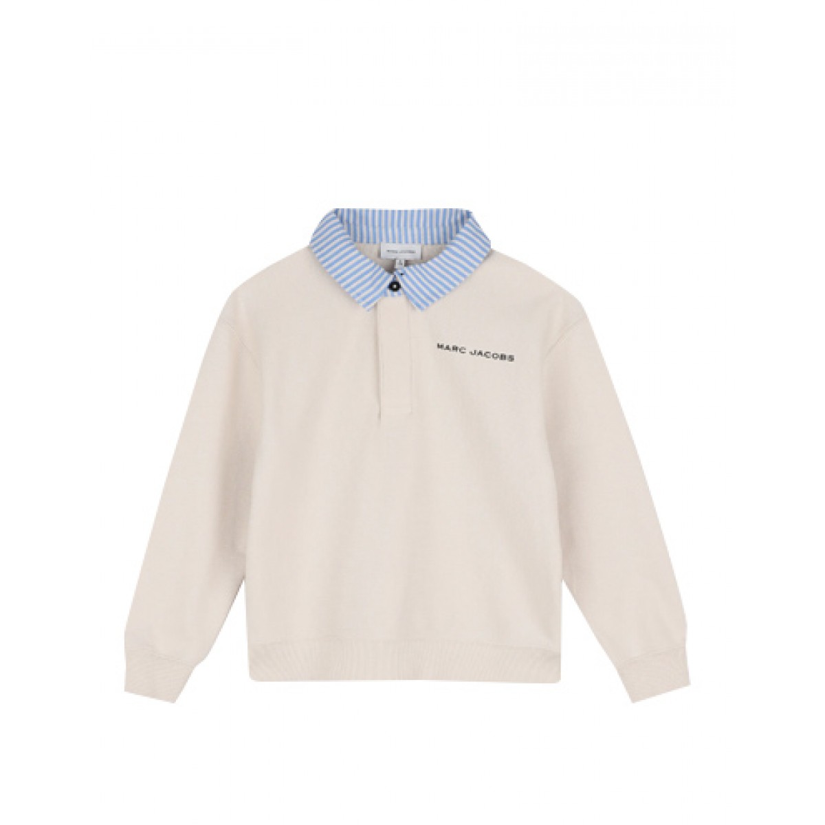 Beige logo-print sweater with contrast collar