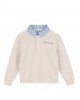 Beige logo-print sweater with contrast collar